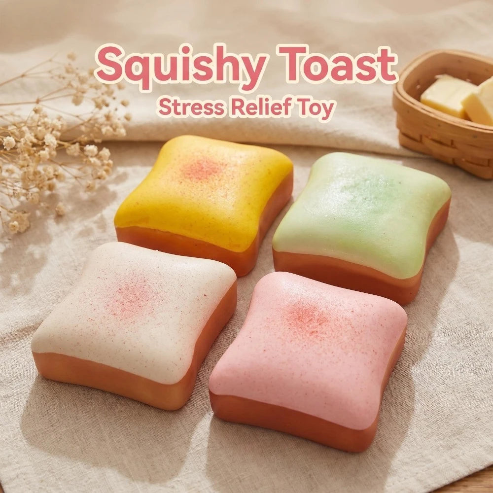 Simulation Butter Toast Bread Squishy Toy for Stress Relief Soft