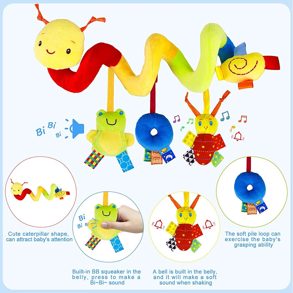 Cute Activity Musical Spiral Crib Stroller Car Seat Travel Hanging