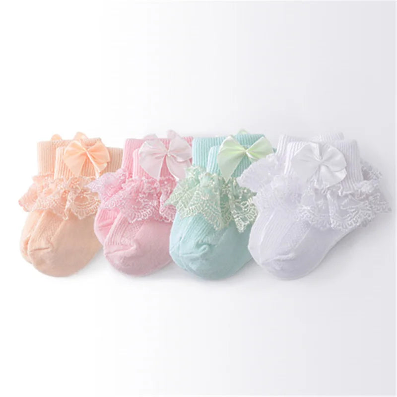 Lawadka /lot Newborn Baby Socks Cotton Lace Infant Girls Sock Princess