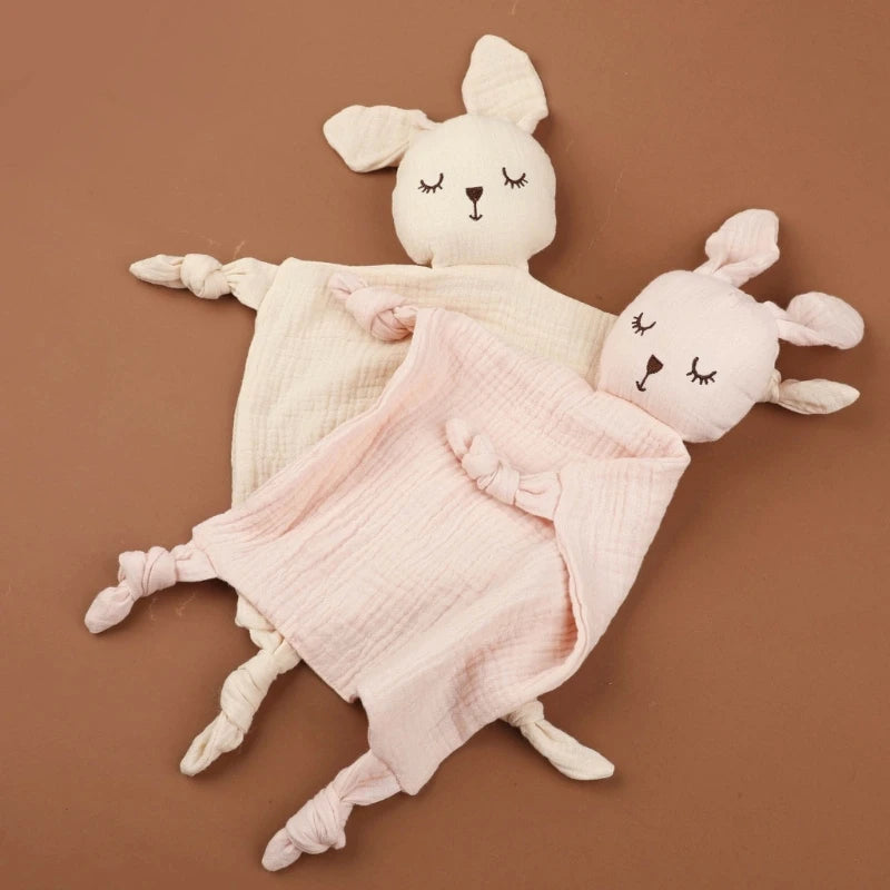 Cartoon Rabbit Baby Soother Toy Appease Bib Cartoon Burping Cloth for