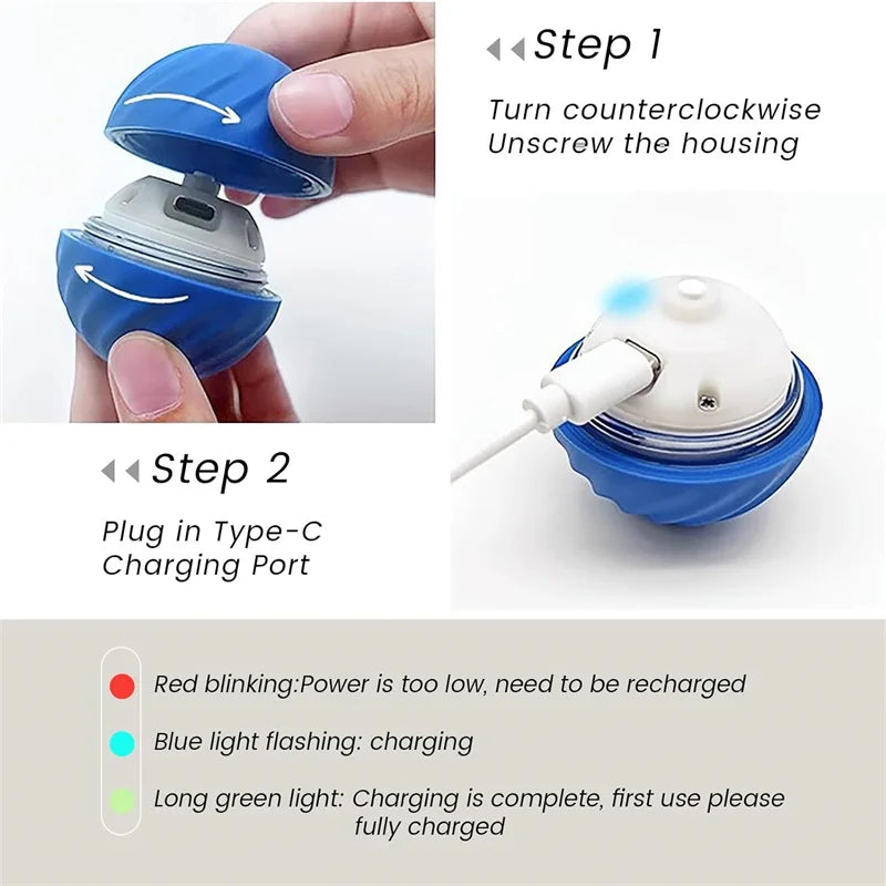Smart Dog Toy Ball Electronic Interactive Pet Toy Moving Ball USB