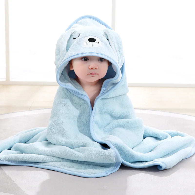 Cartoon Animal Baby Bath Towels Soft Newborn Hooded Towel Blanket