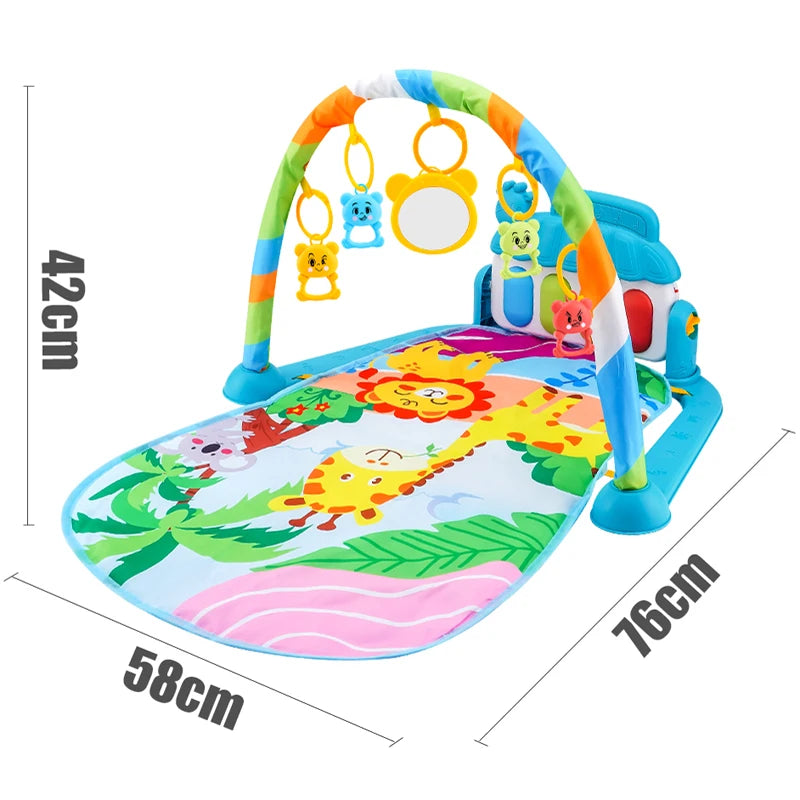 Baby Fitness Stand Music Play Gym Activity Toy Newborn Piano Crawling
