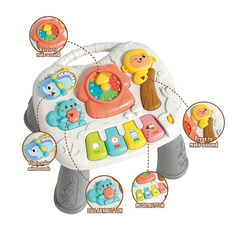 Baby Multifunctional Game Table Animal Sound Learning Piano Keys