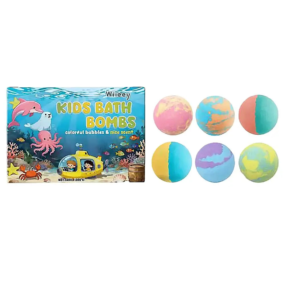 Kids Colorful Bath Bombs, Bath Color Fizzy Spa Balls Set Bathtub Fun
