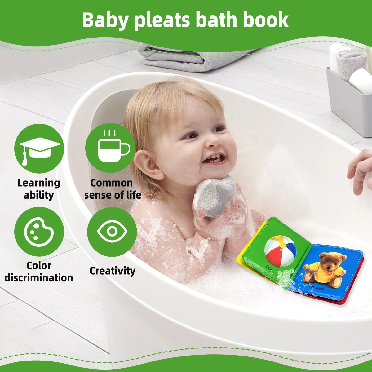 Floating Baby Bath Books for Baby Kids Learning Bath Toy Waterproof