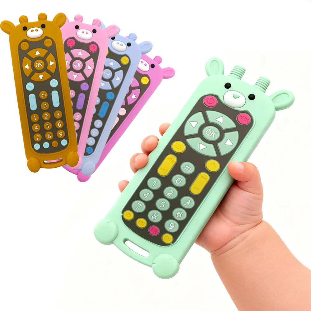 Baby Teether Toy Realistic Cartoon Remote Control for Soothing Gum