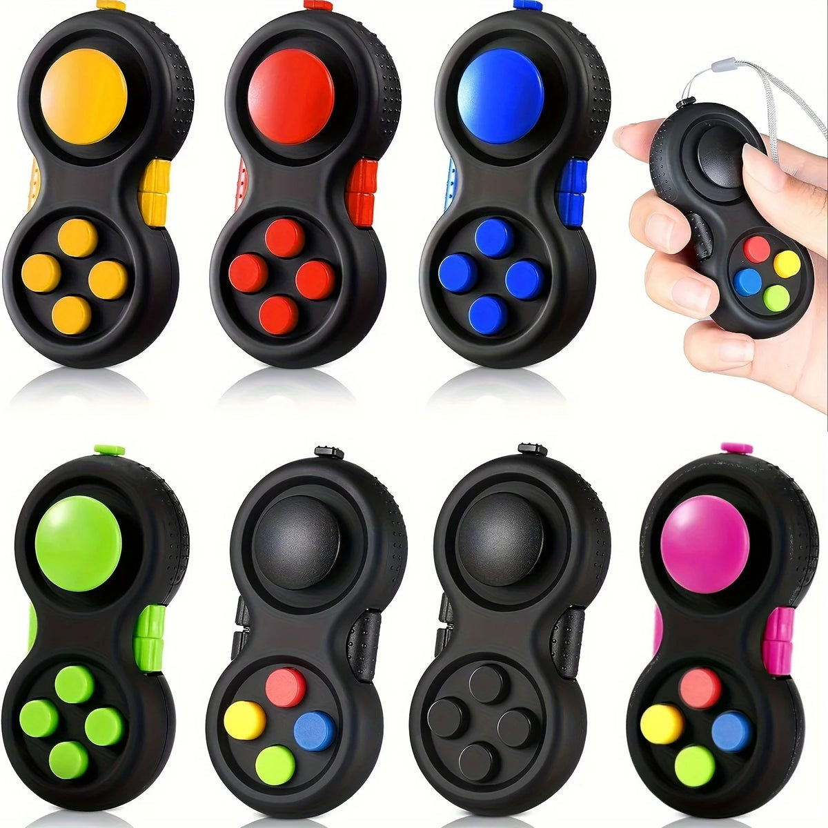 Fidget Pad with 8 Fidget Functions, Fidget Controller Stress Reducer,