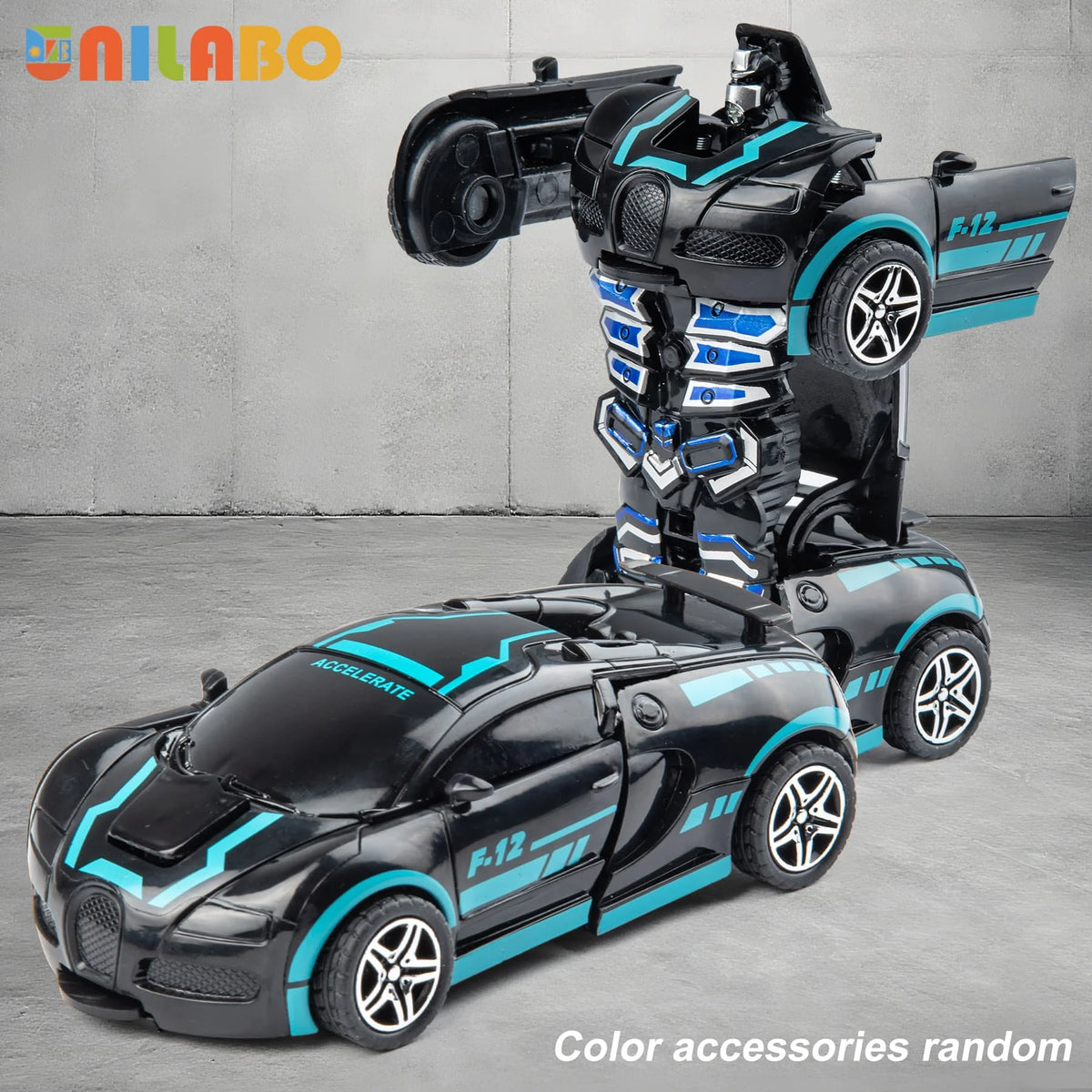 Transformable Robot Sports Car Toy, No Batteries, Educational Kids,