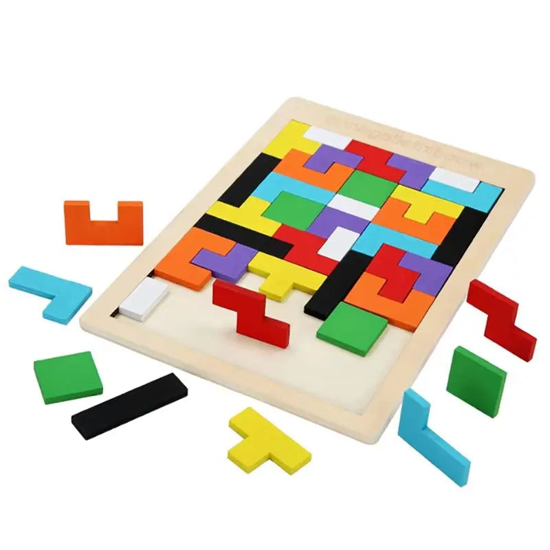 Colorful Wooden Puzzle Toy Tangram Montessori Materials Children's