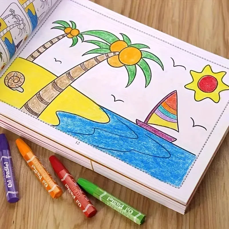 46-Page Kids Drawing& Painting Coloring Book- Educational Art