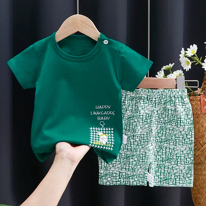 Cartoon Printed Clothing Pure Cotton Home Clothes Suits Toddler Fashion
