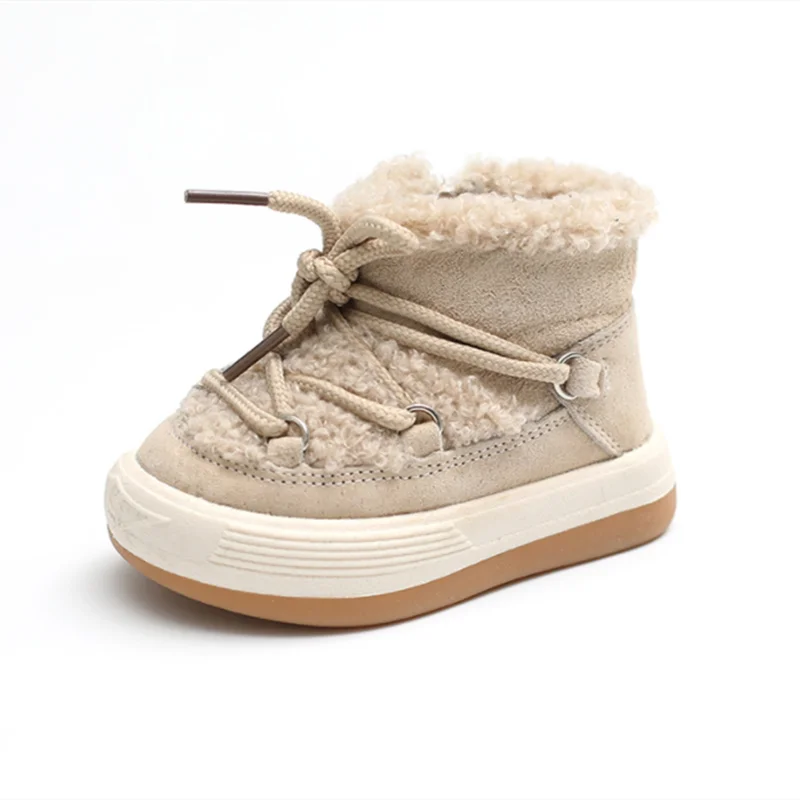 DIMI Autumn/Winter Baby Boots Warm Plush Rubber Sole Toddler Kids