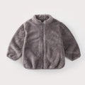 Solid Color Fashion Children Plush Coat Autumn Winter Warm Baby Girl