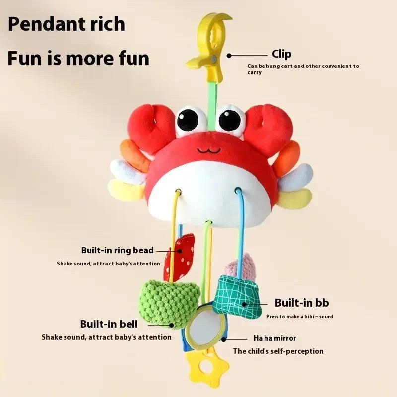 Baby Toy Crab Baby Bottle Bed Hanging Drawstring Music Rattles