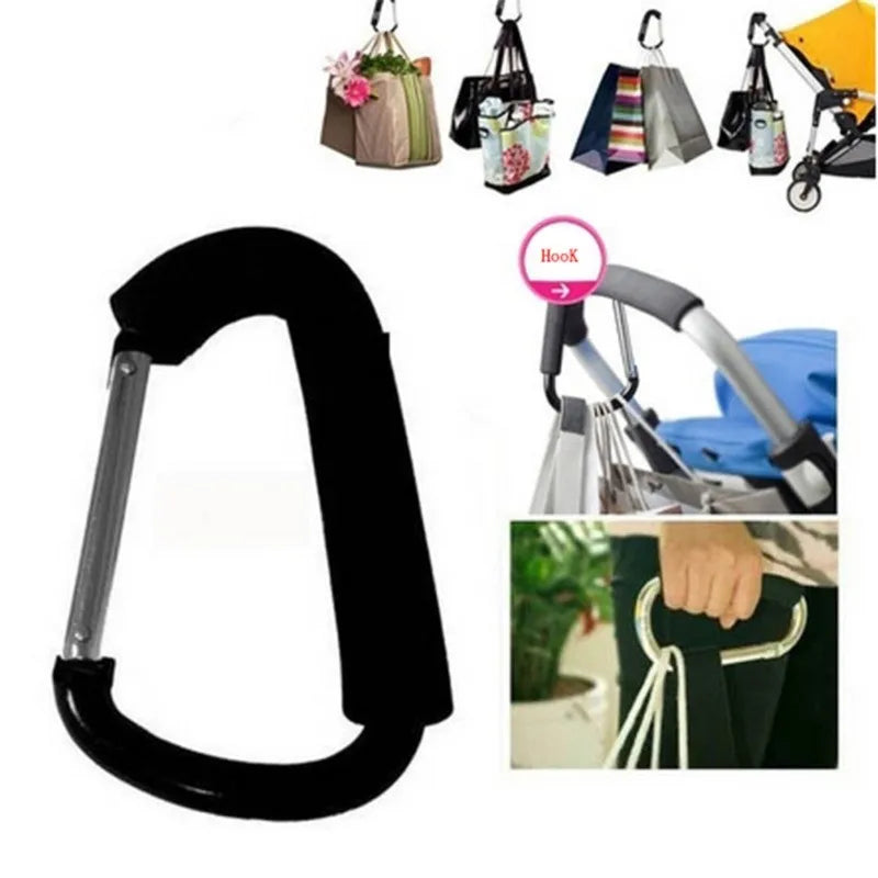 Large Carabiner Stroller Hooks Organizer Aluminum D Ring Spring Snap
