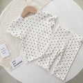 Korean Home Clothes Baby Girls Summer Pajamas Suits Two-piece Flora