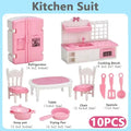 Cute Kawaii Pink 10 Items/Lot Miniature Dollhouse Furniture Accessory