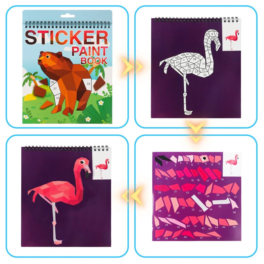 1PCS Sticker Book Crafts Ages 4-8, Sticker by Number for brain