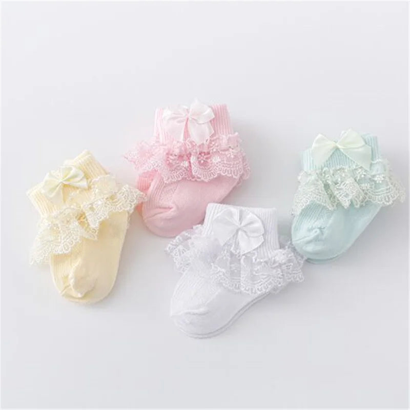 Lawadka /lot Newborn Baby Socks Cotton Lace Infant Girls Sock Princess