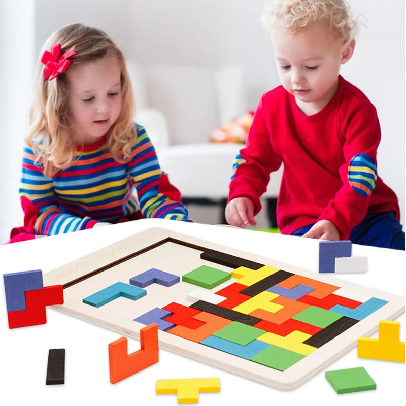 Wooden Puzzle Baby Early Education Fun Game Children Thinking Logic