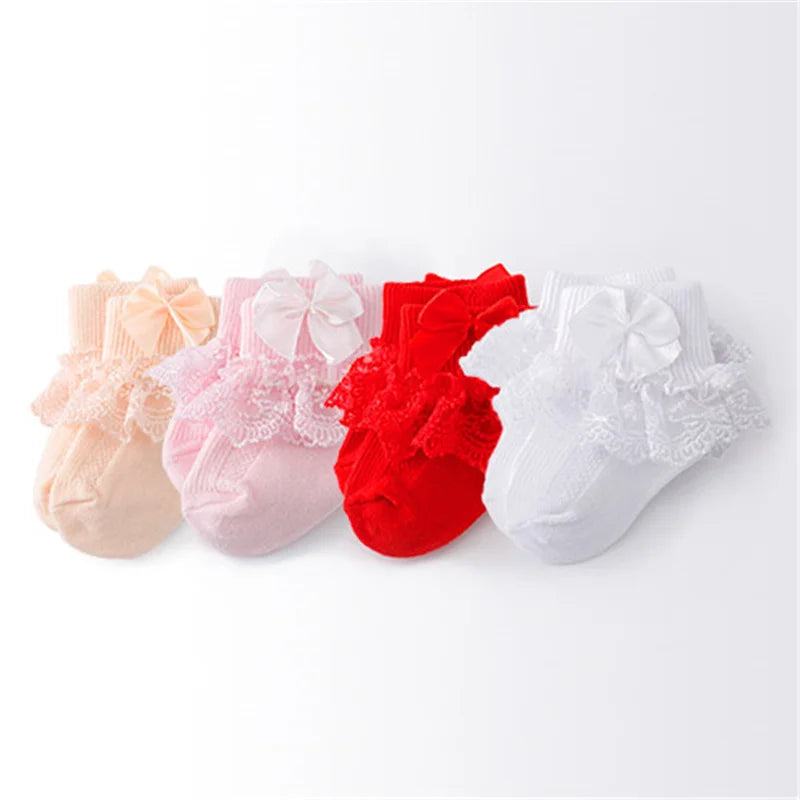 Lawadka /lot Newborn Baby Socks Cotton Lace Infant Girls Sock Princess
