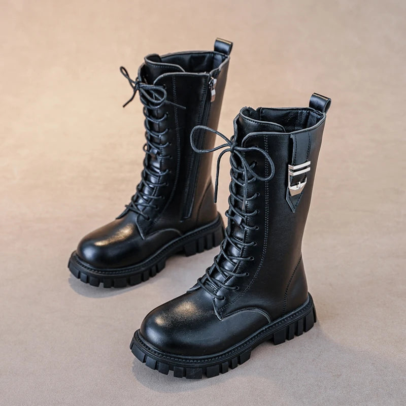 Elegant Zipper Baby Girl Casual Fashion Boots Autumn/winter Round Toe