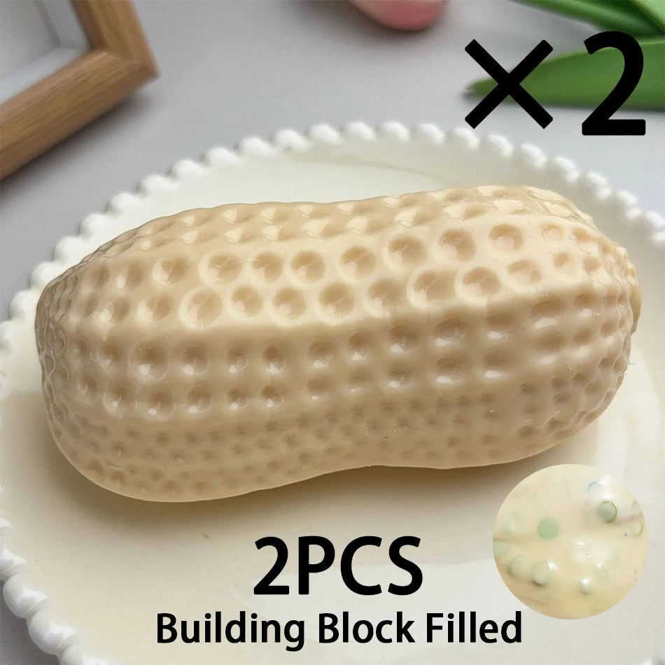 2 Styles Peanut Squishy Toy Crunchy Or Slow Rebound Food Shaped