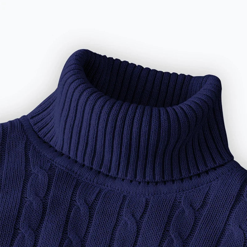 2026 New Men's High Neck Sweater Solid Color Pullover Knitted Warm Casual Turtleneck Sweatwear Woolen Mens Winter Outdoor Tops
